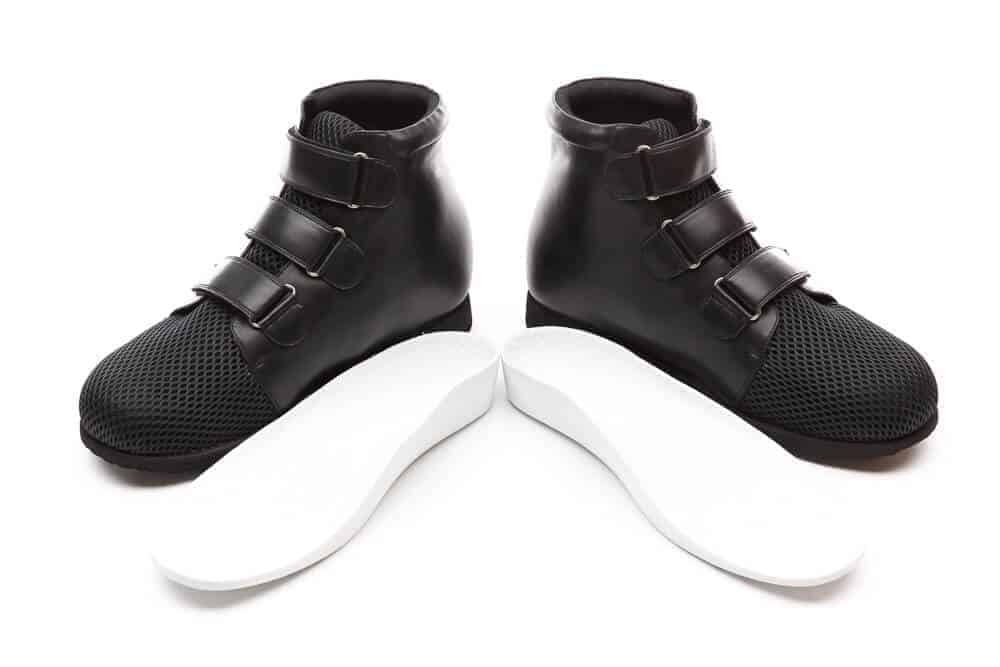 Custom Footwear High cut Black shoes with customised white insoles